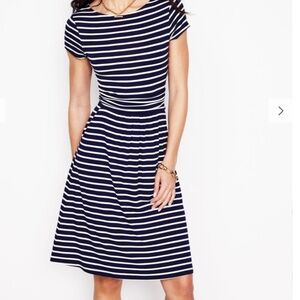 Boden Amelie Jersey Dress, navy ivory stripe, BRAND NEW, NWOT
